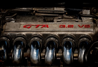 black and silver train engine