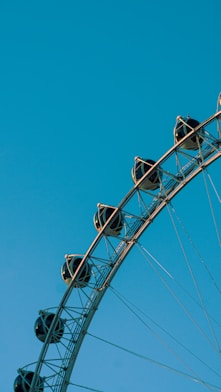 black and white ferris wheel under blue sky during daytime
