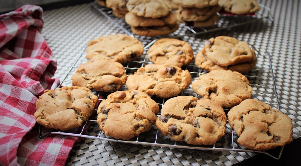 cookies on stainless steel tray