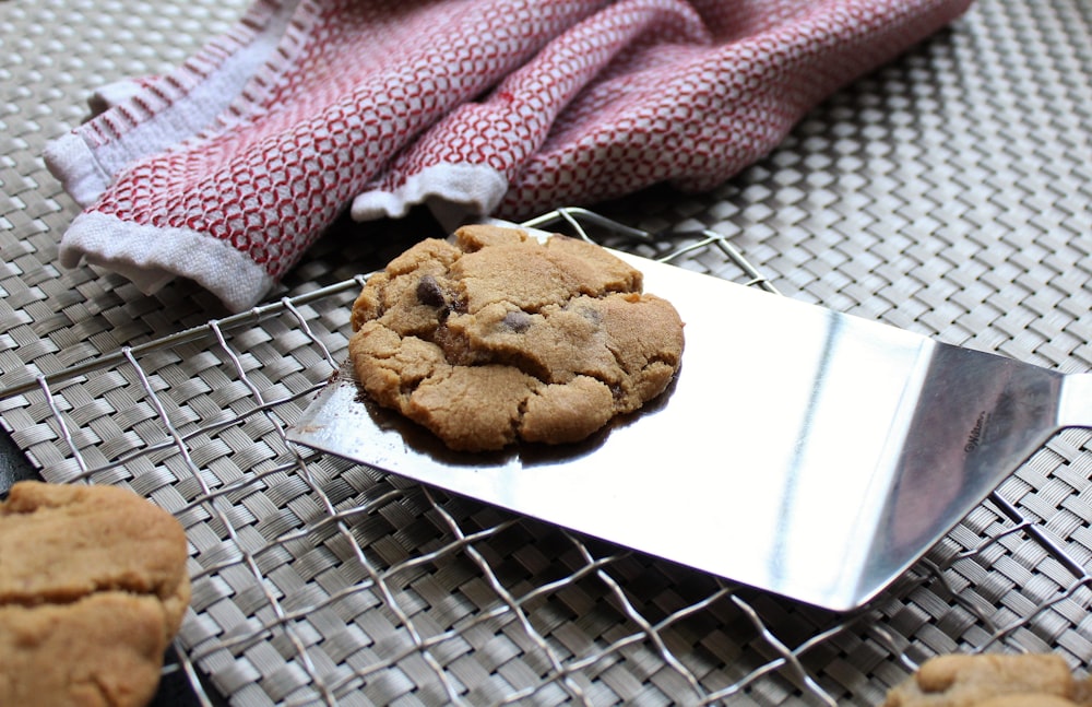 brown cookies on white paper