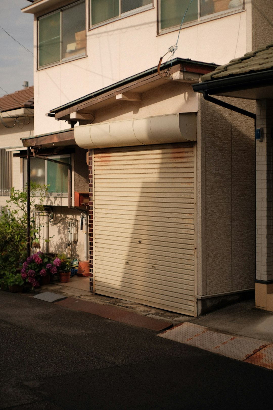 white and brown wooden garage door