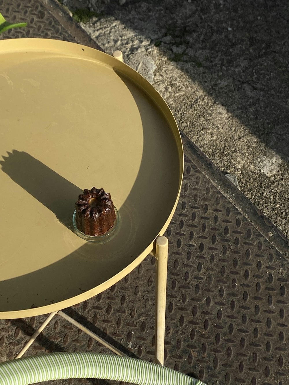 brown glass on white table