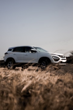 white suv on brown field during daytime