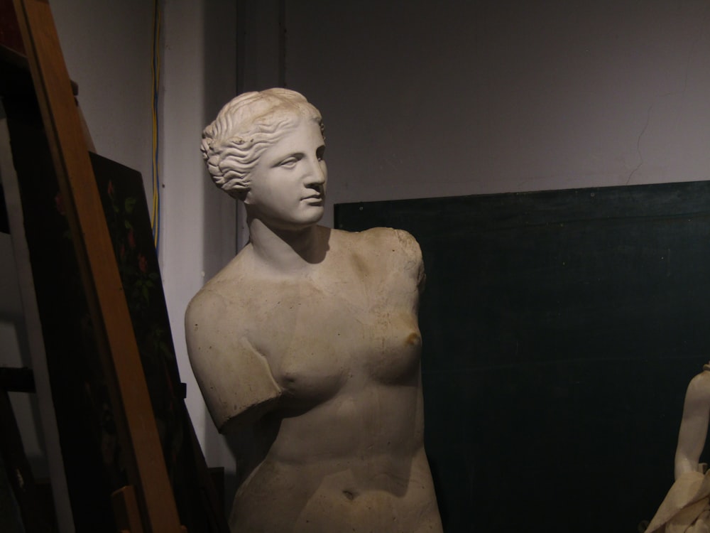 white ceramic bust of man