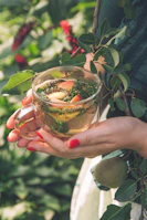 person holding clear glass cup with brown liquid