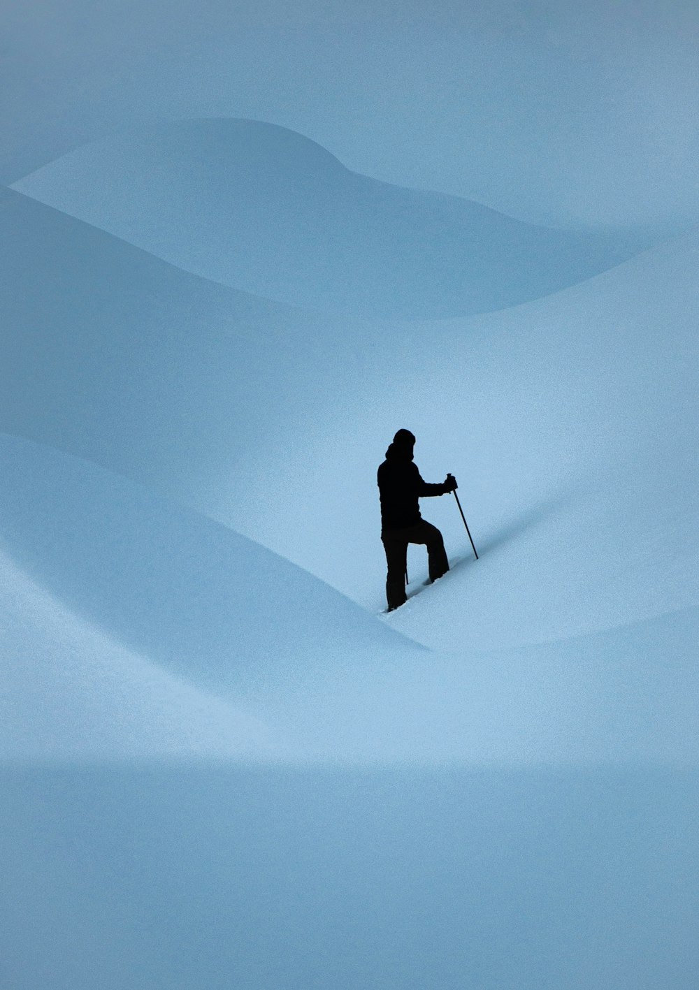 silhouette dell'uomo che cammina sul deserto