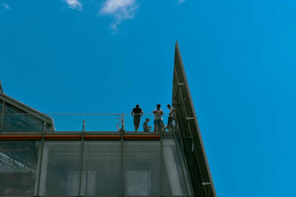 black street light on top of building