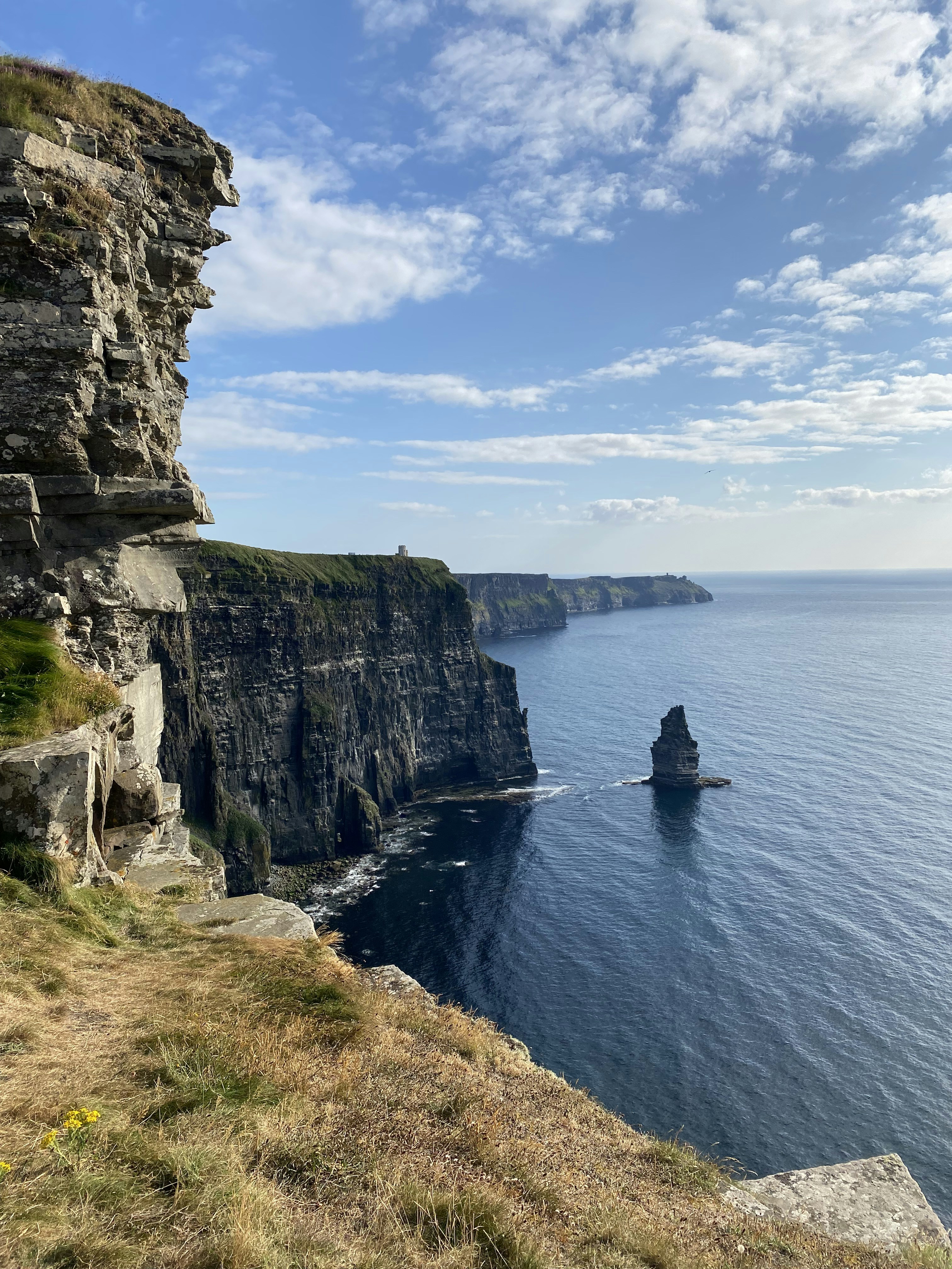 昼間に海沿いの崖に座っている黒いジャケットの人の写真 Unsplashで見つけるモハーの断崖の無料写真