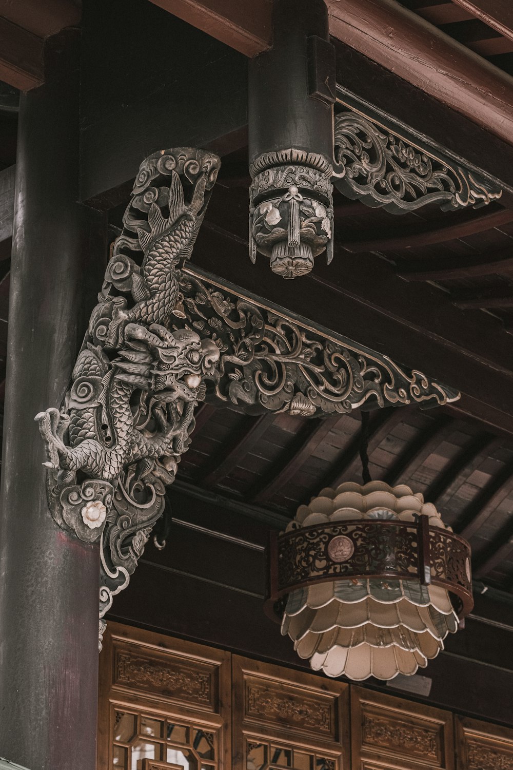 brown and white wooden roof