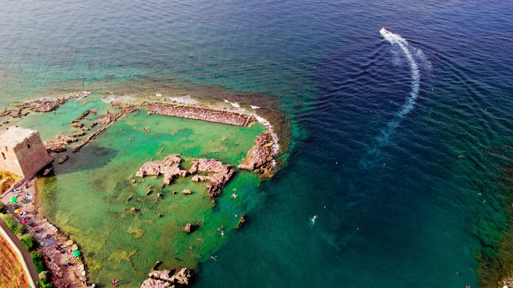 aerial view of green island during daytime