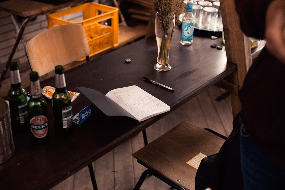 clear drinking glass on table