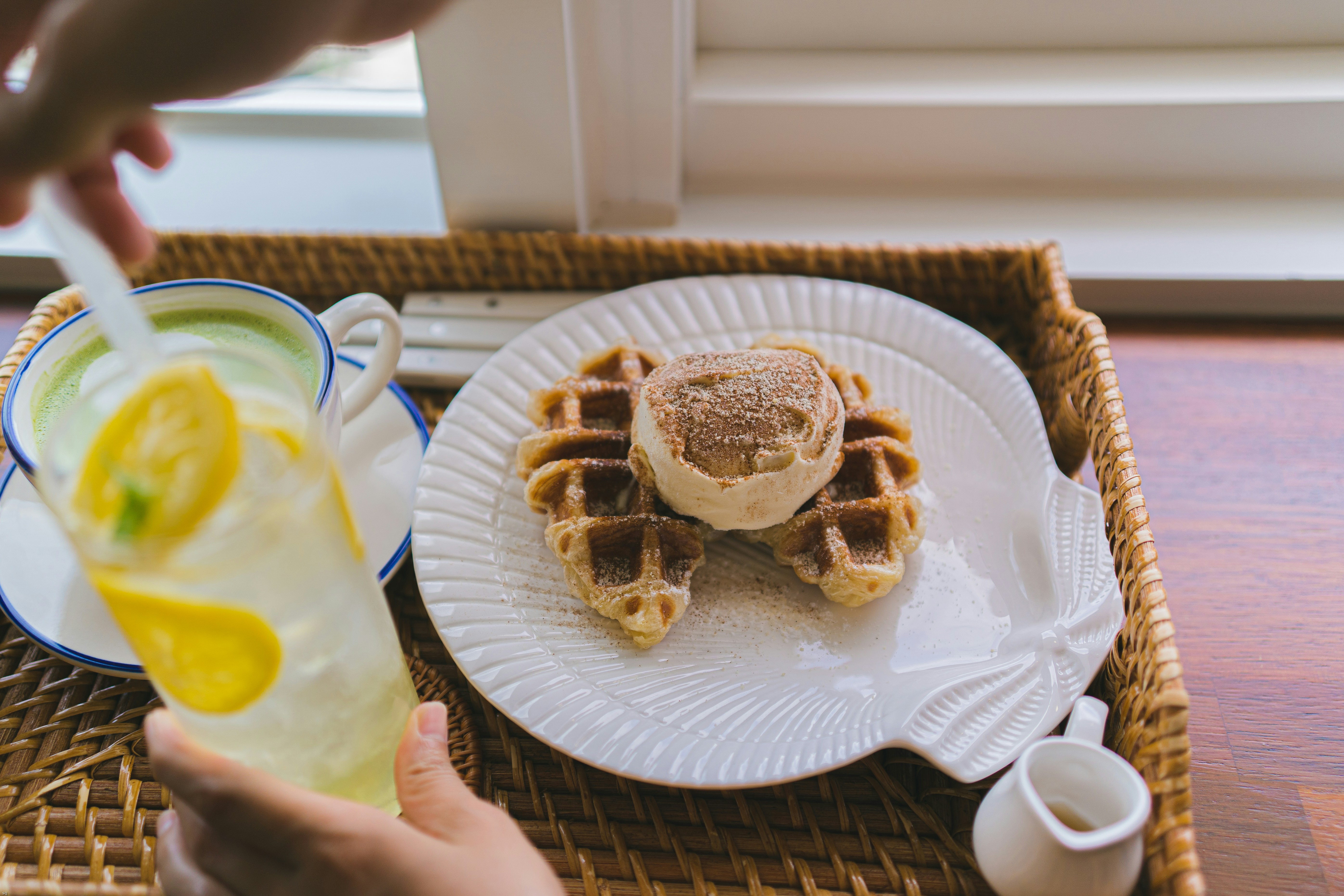 bread on white ceramic plate