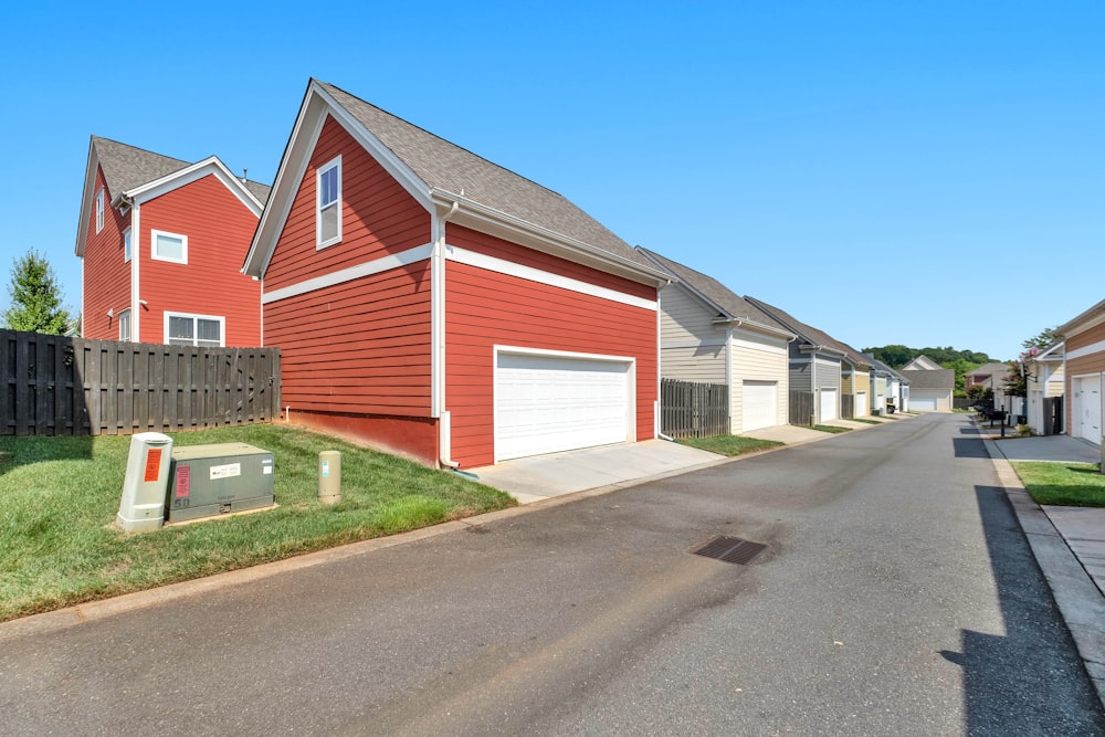 red and white wooden house