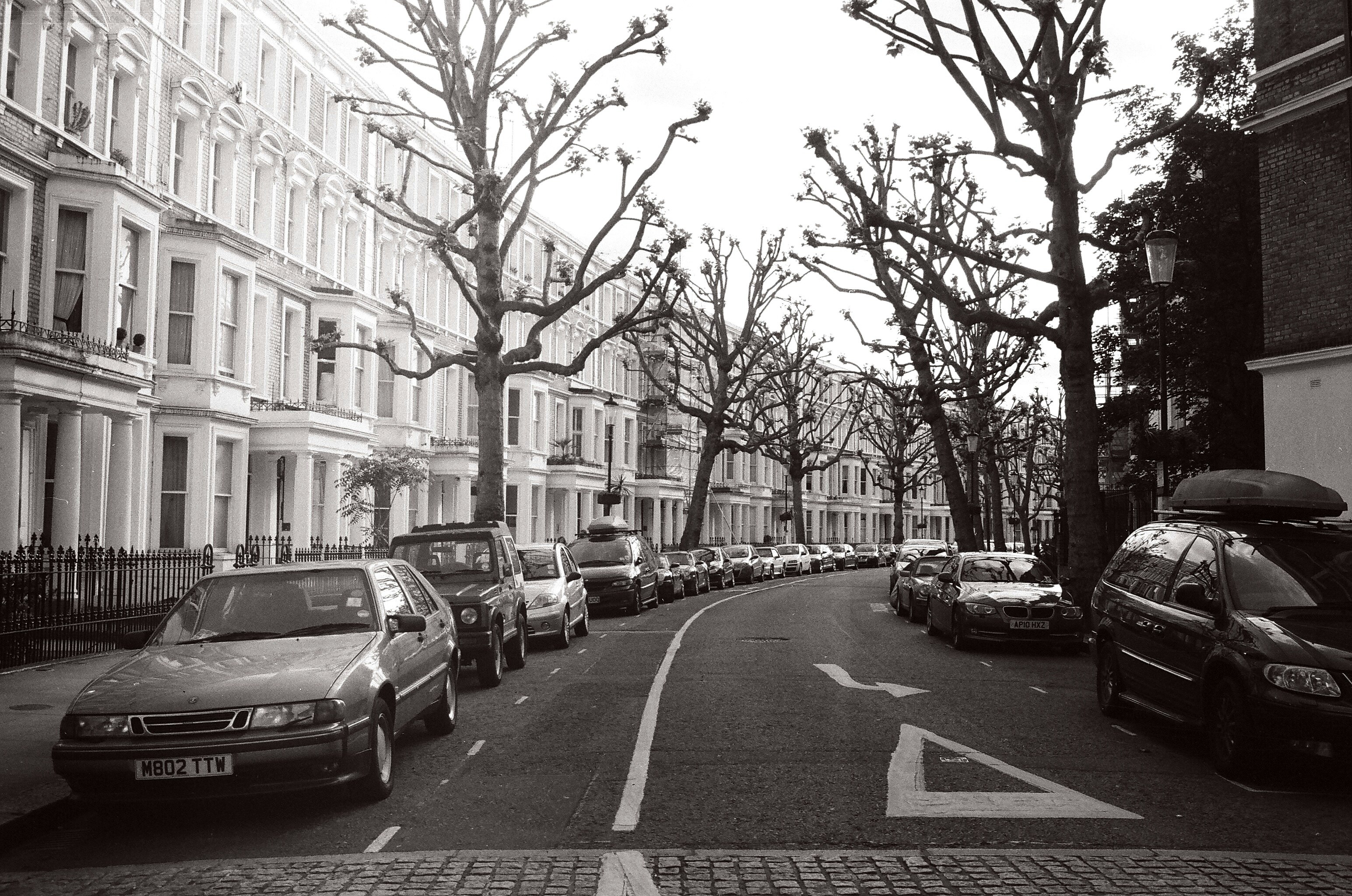 cars parked on the side of the road