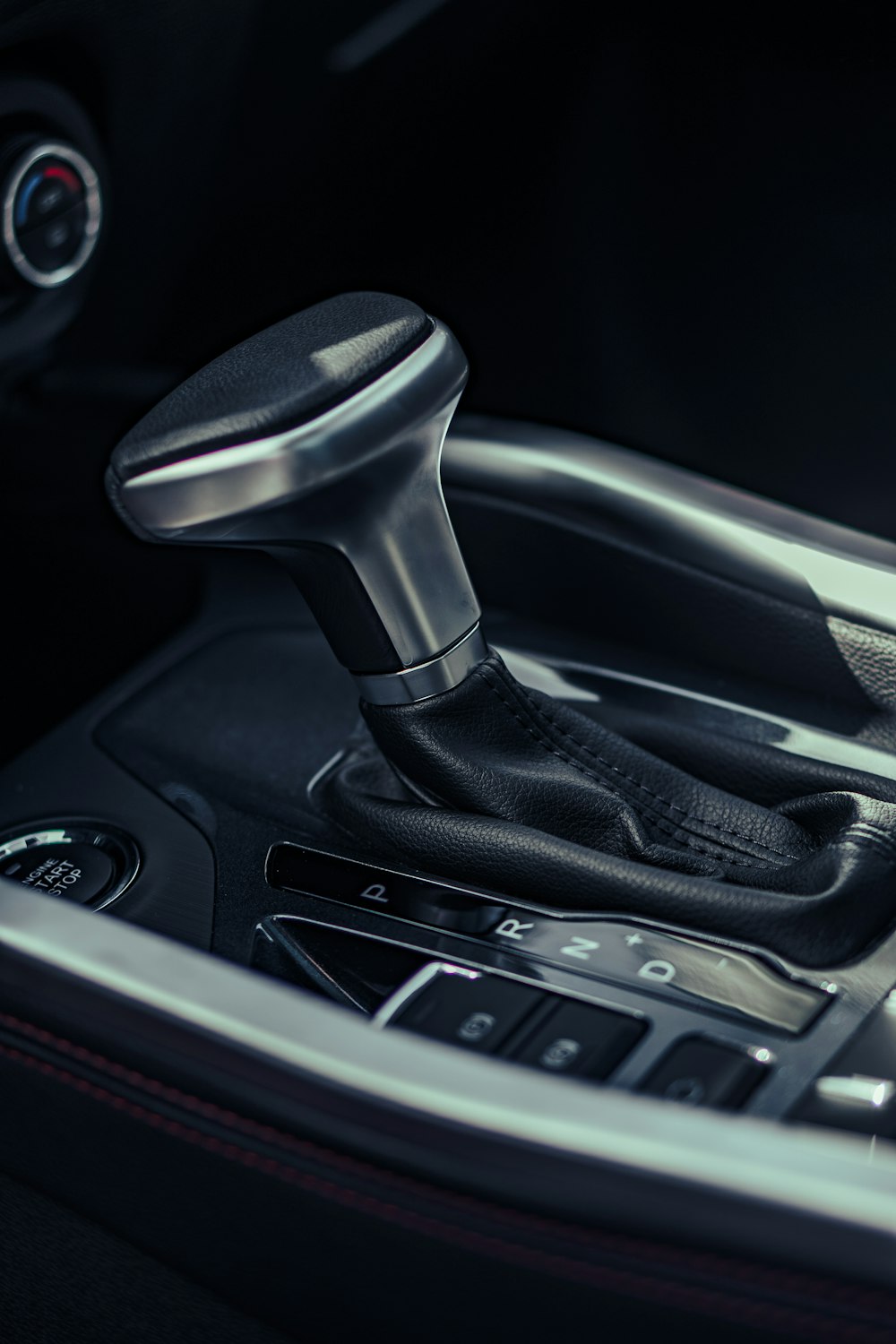 black car gear shift lever