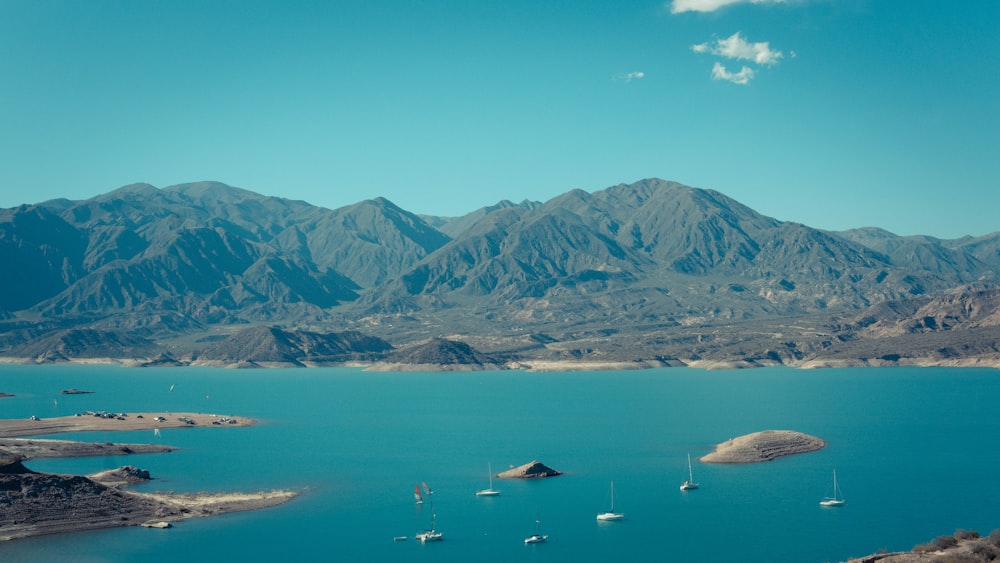 people on beach near mountains during daytime