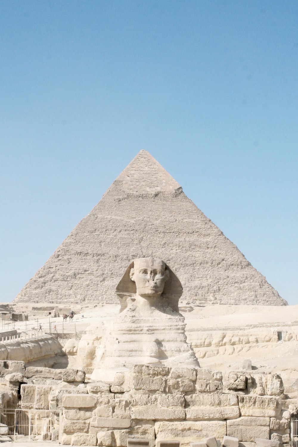 낮 동안 이집트의 피라미드