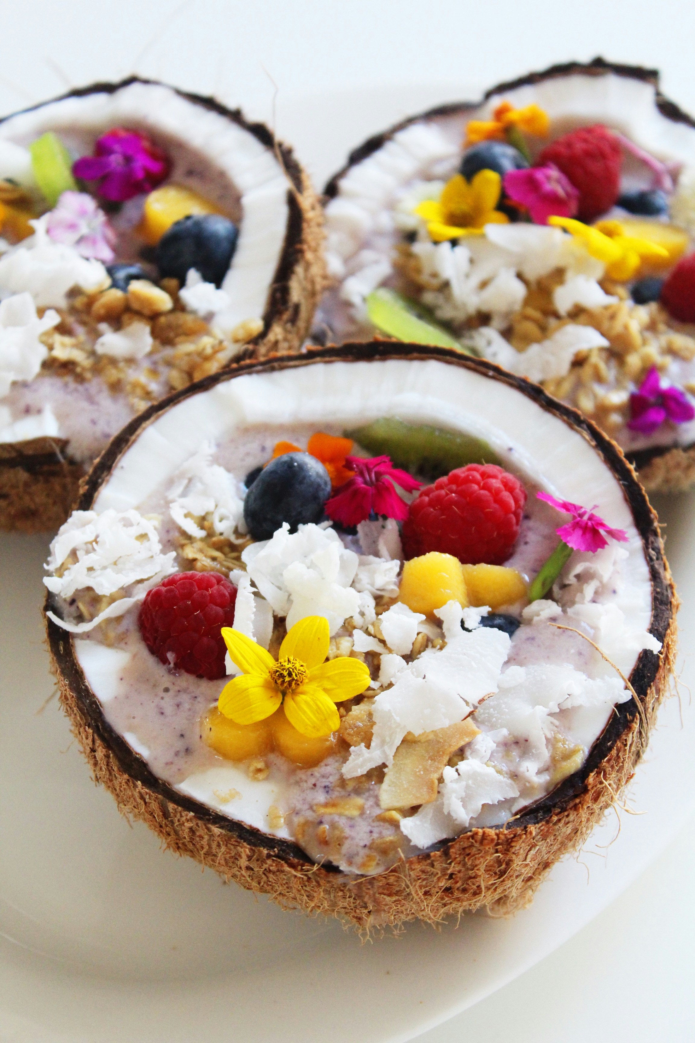 white and brown cake with fruits on top