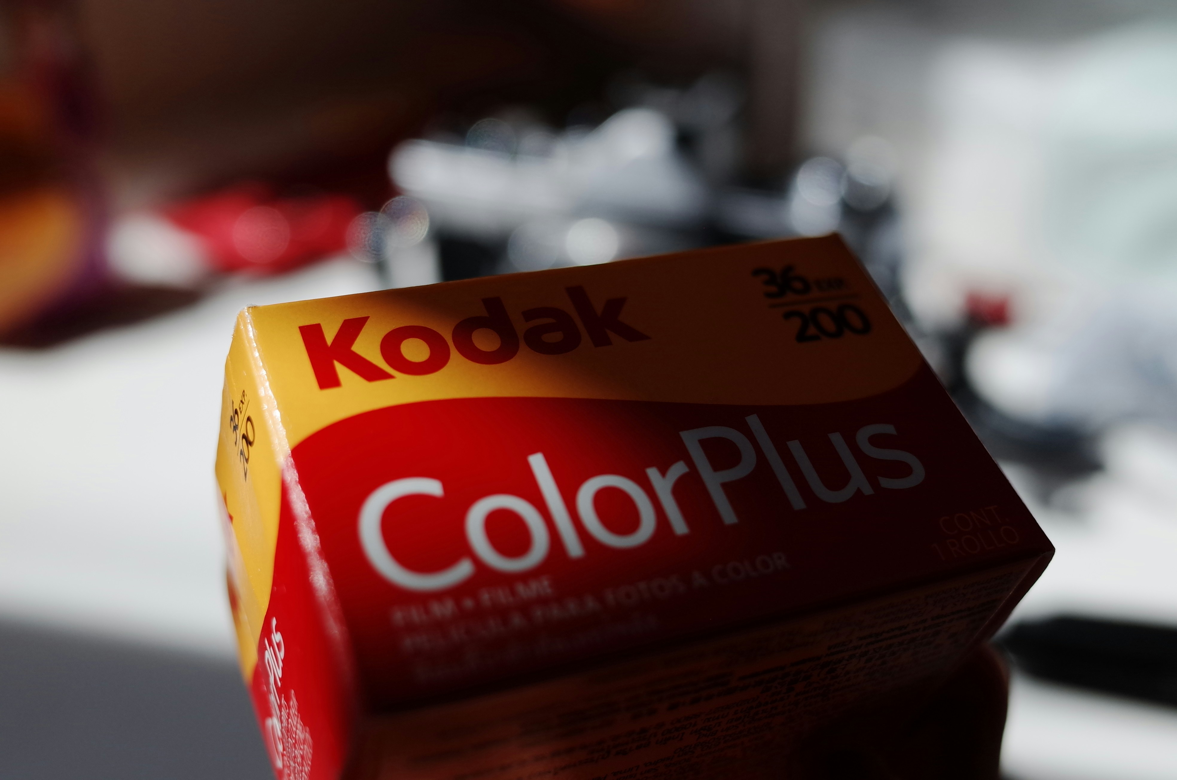 red and yellow labeled box