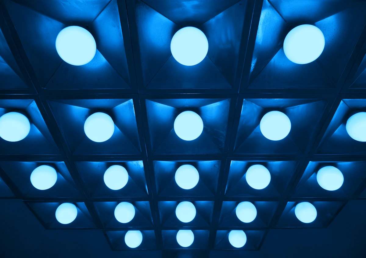 Modern LED fixtures installed during a lighting retrofit in Virginia
