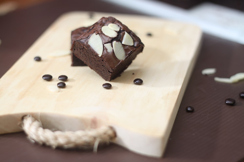 chocolate cake on white ceramic plate