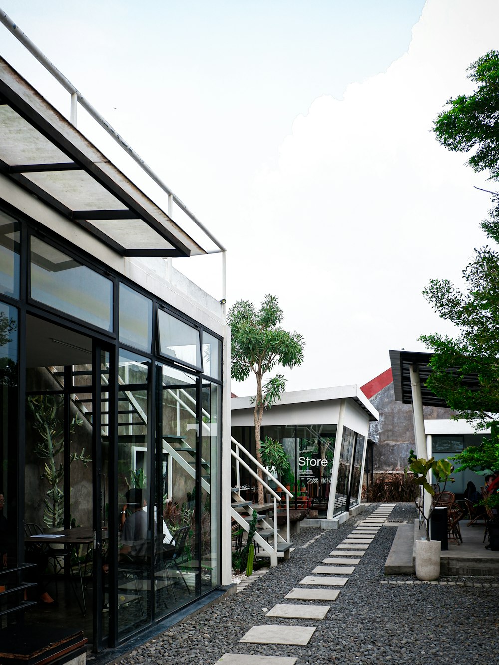 white and red concrete building