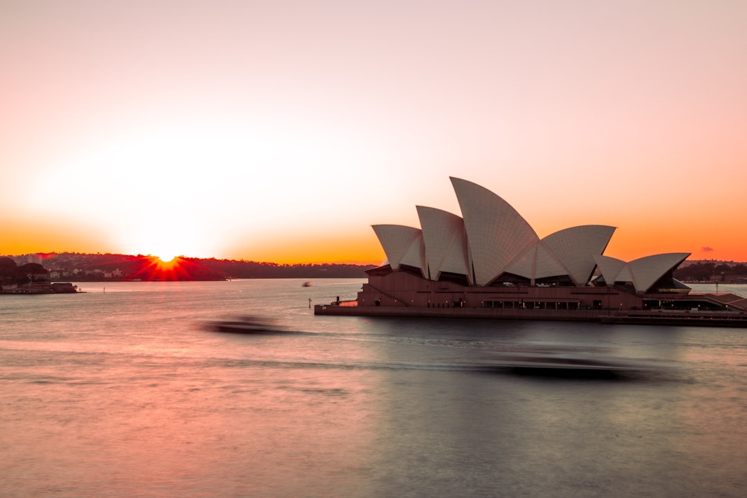 sydney opera house in sunset