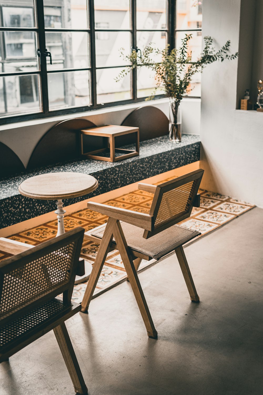 brown wooden table with chairs