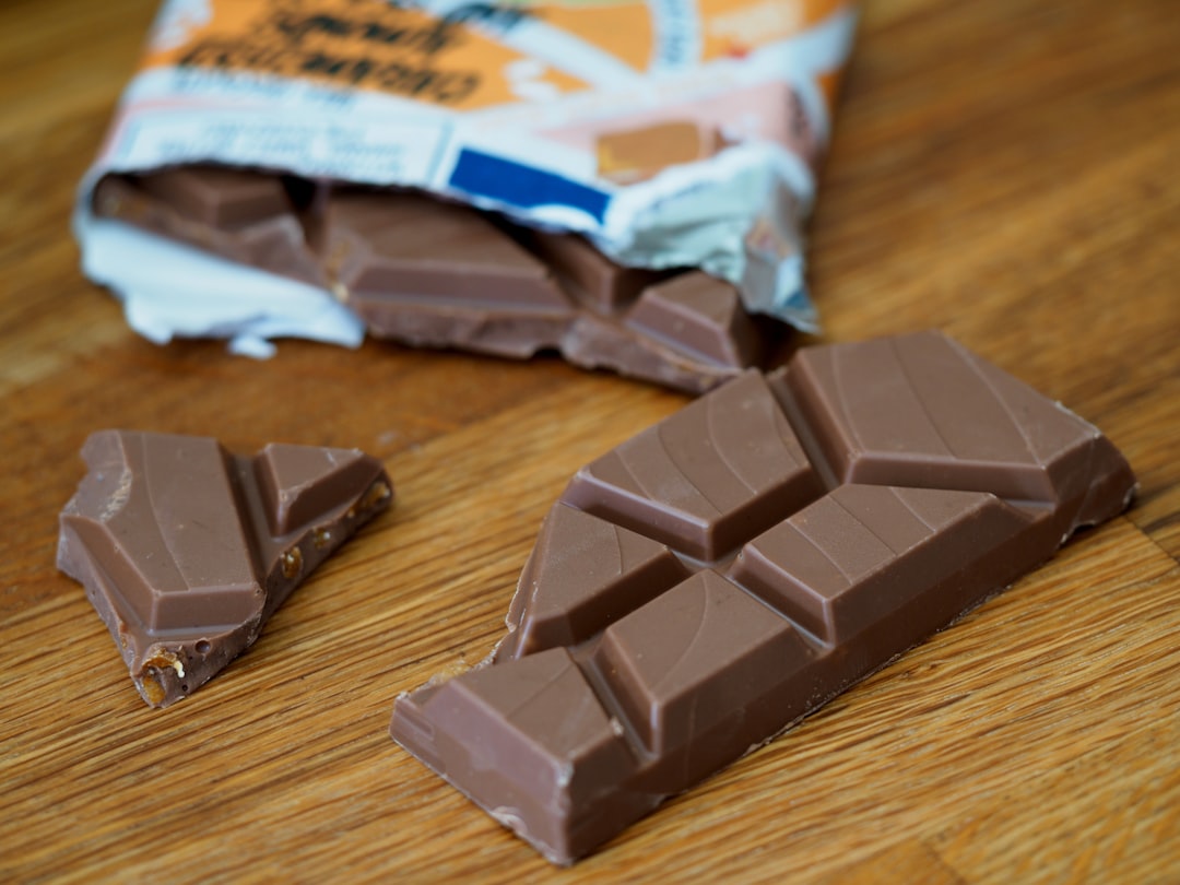 chocolate bar on brown wooden table