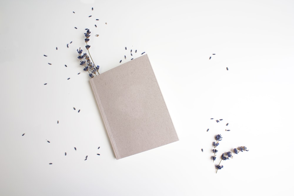 brown book on white table