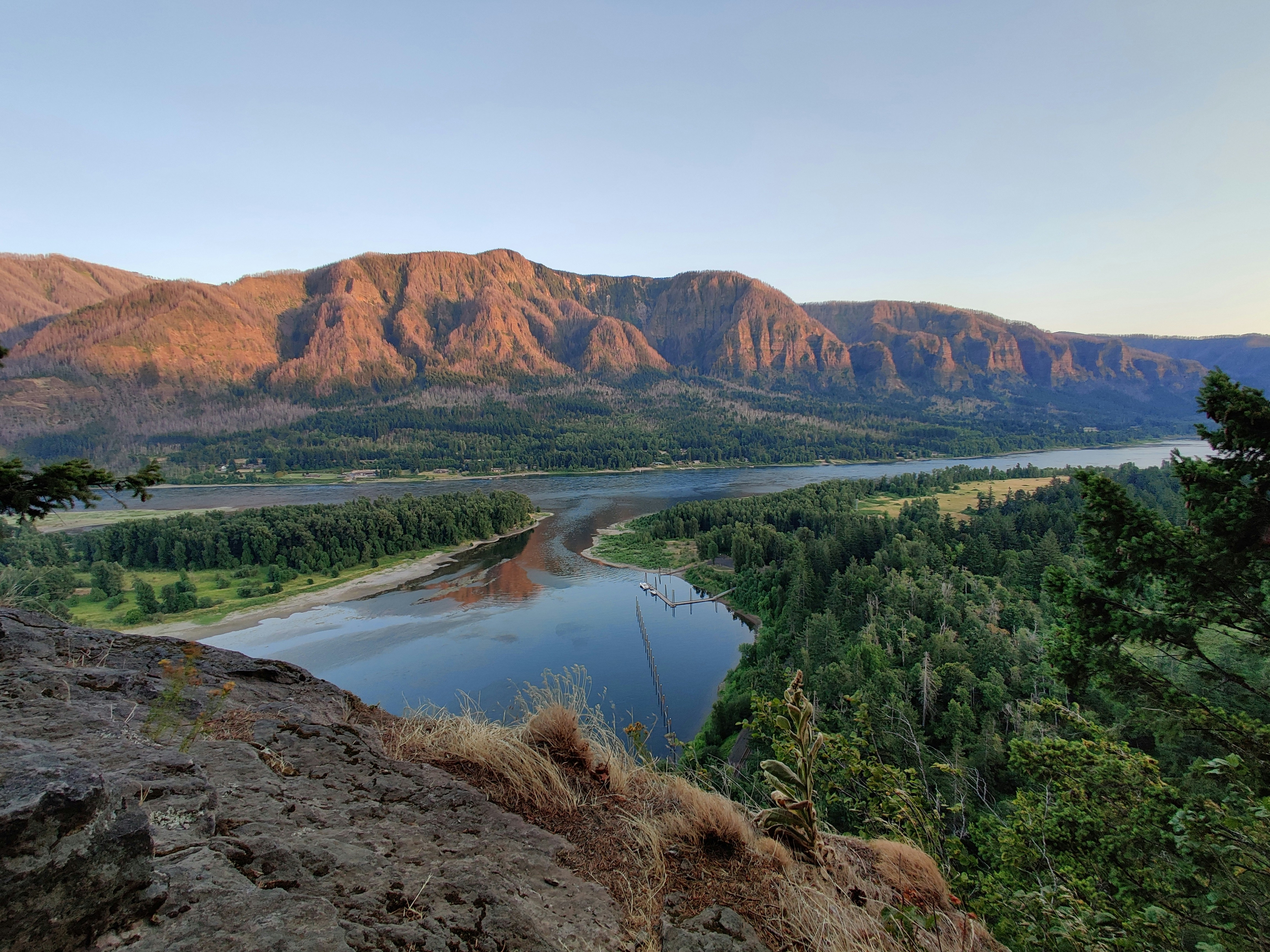 Summertime evening view from Beacon Rock looking West