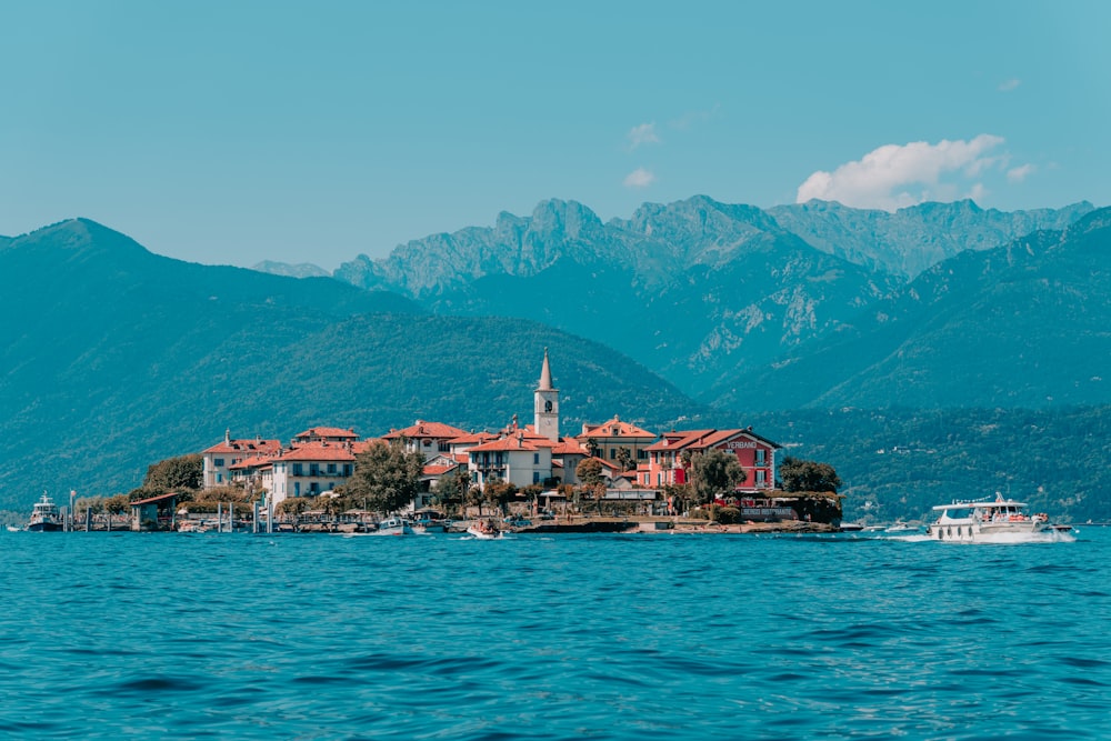 houses on island surrounded by water