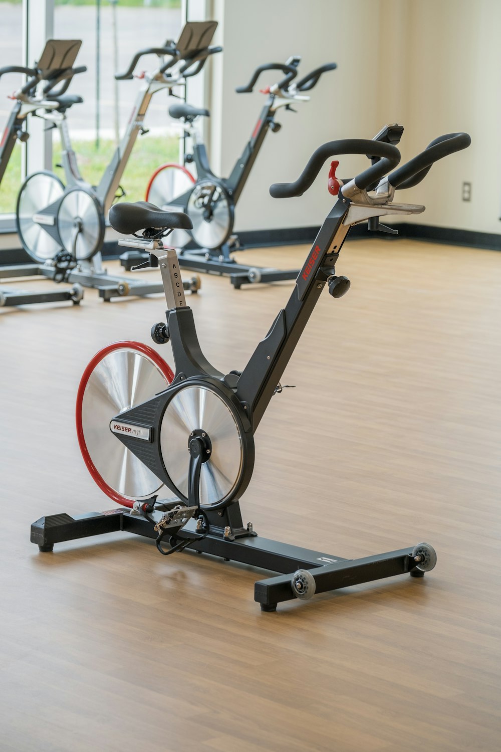 black and gray stationary bike