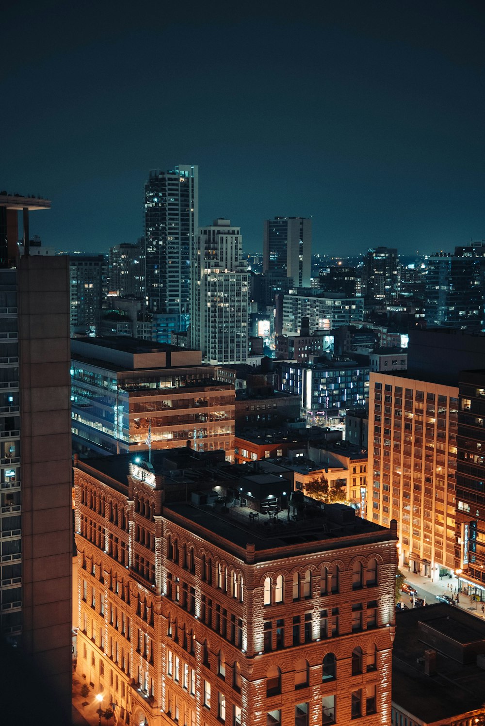 brown concrete building during night time