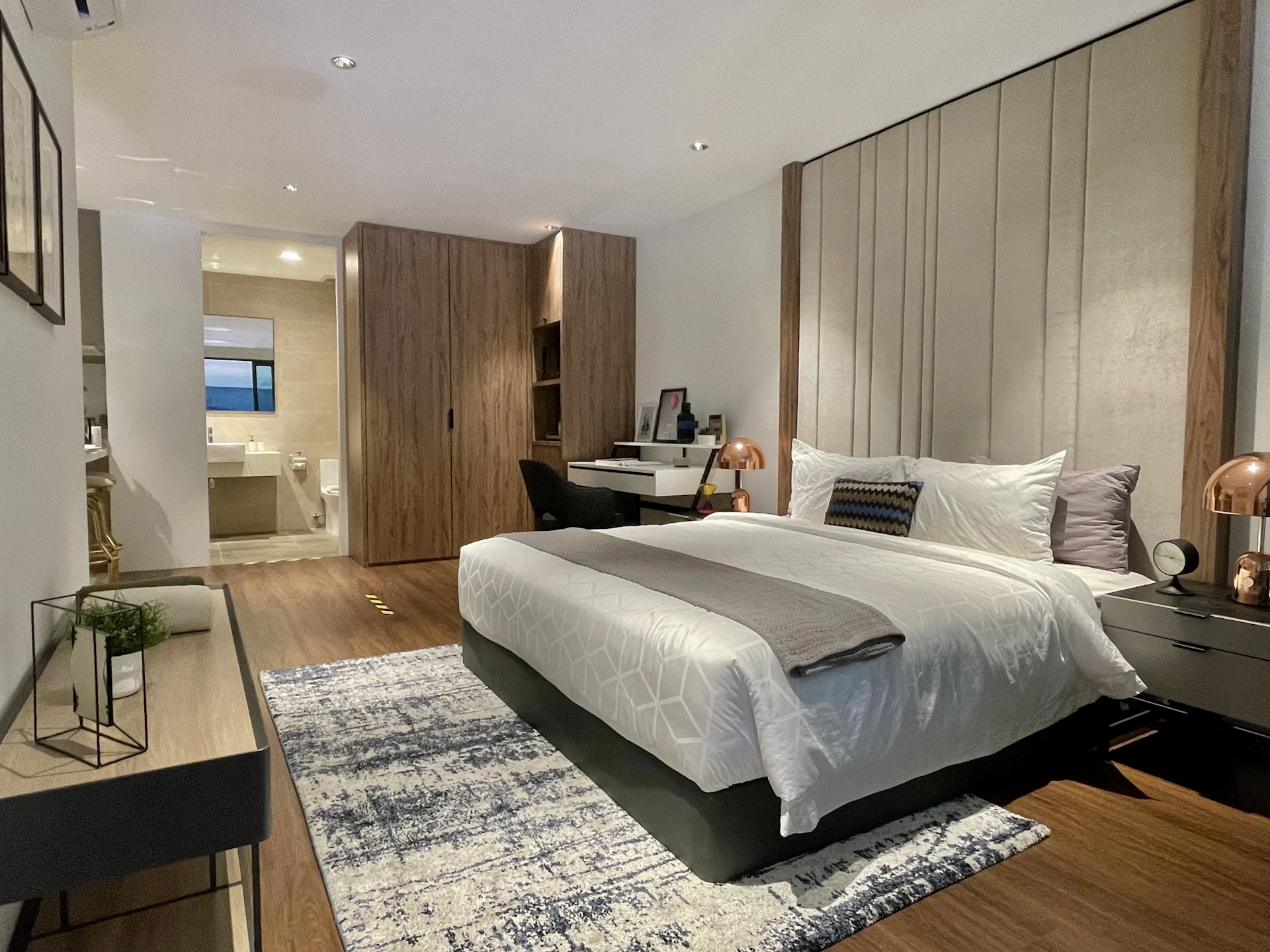 white bed linen on bed