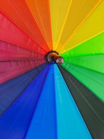 green blue and yellow umbrella