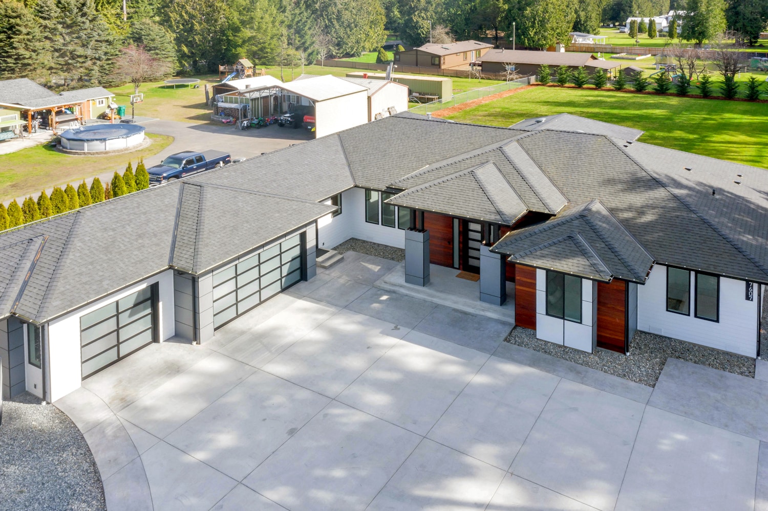 Aerial view of residential development