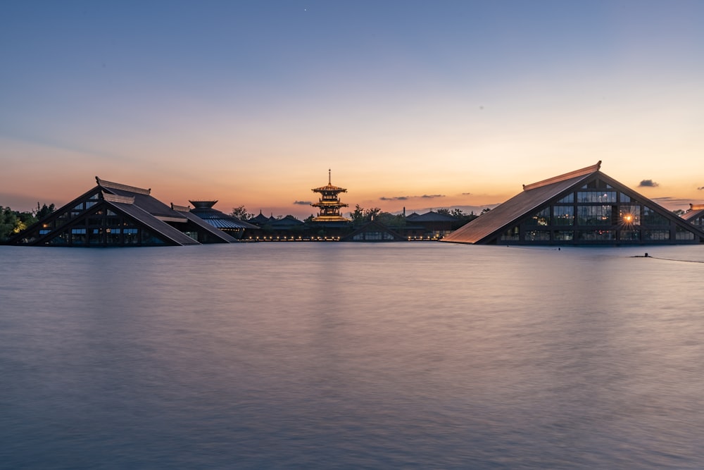 bridge over water during sunset