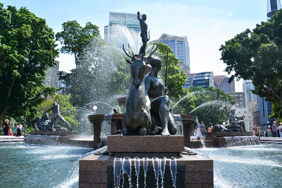 gray concrete statue fountain during daytime
