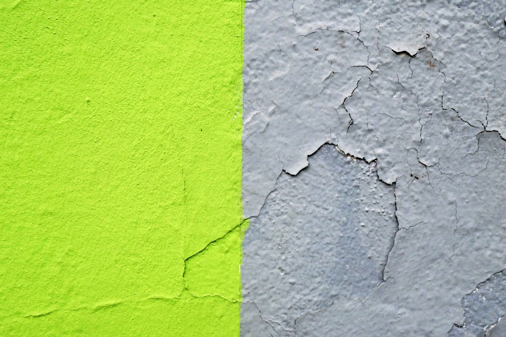 緑と灰色のコンクリートの壁