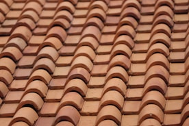 brown and white roof tiles