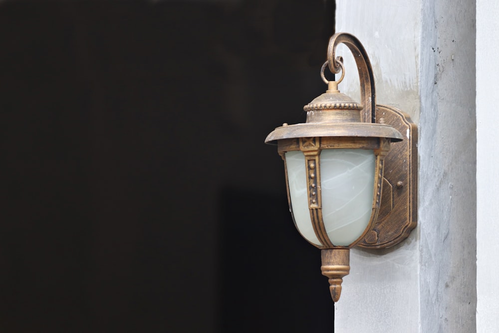 white and brown pendant lamp