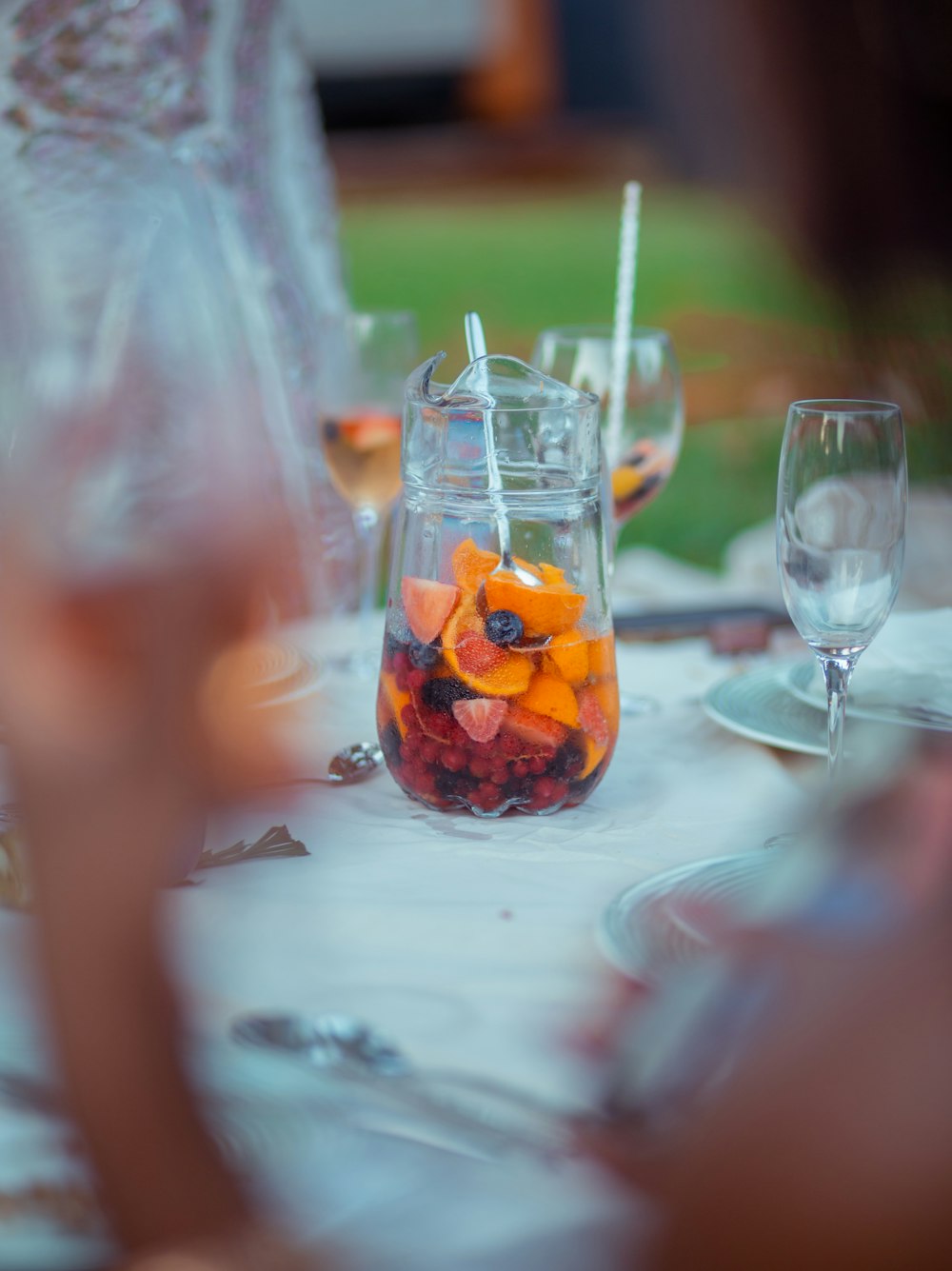 clear wine glass on table