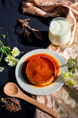 brown pie on white ceramic plate