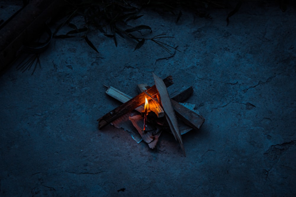 brown firewood on gray concrete floor