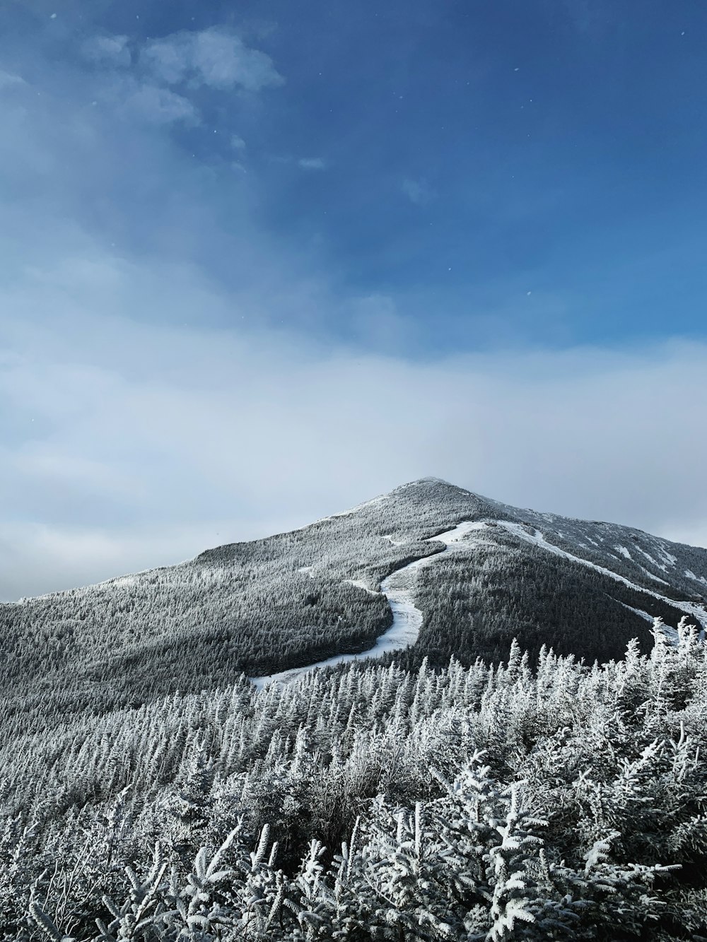 snow covered mountain under blue sky during daytime