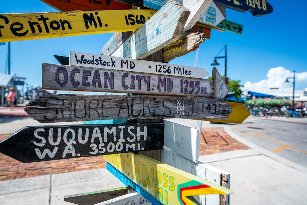 white and black wooden signage