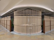 Finished commercial space with balanced design and natural materials.