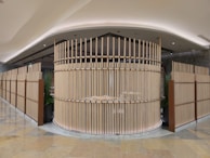 Finished commercial space with balanced design and natural materials.