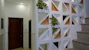 Stylish office interior featuring decorative wall panels and elegant gypsum partitions.